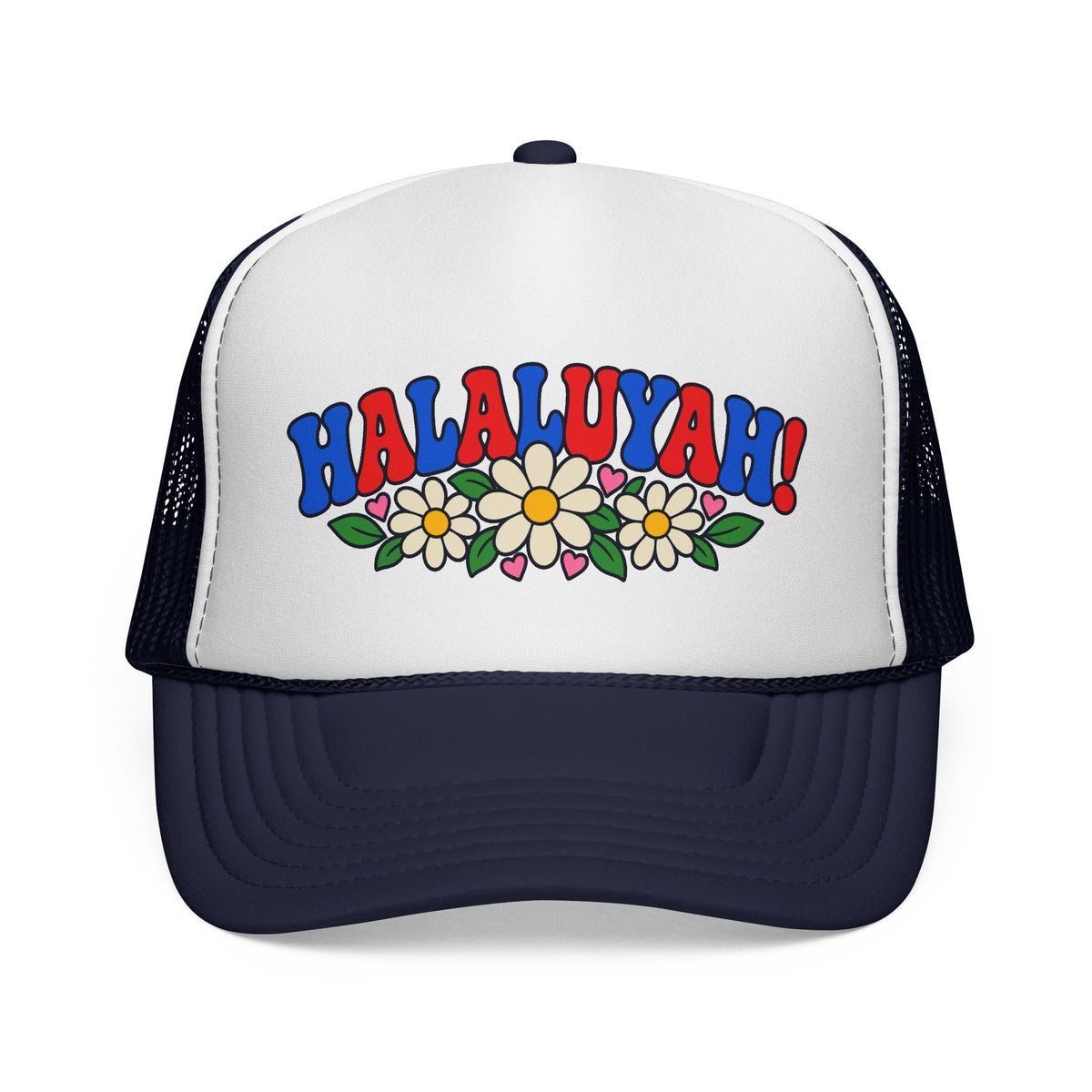 HALALUYAH! Floral Trucker Hat | Colorful Faith Cap