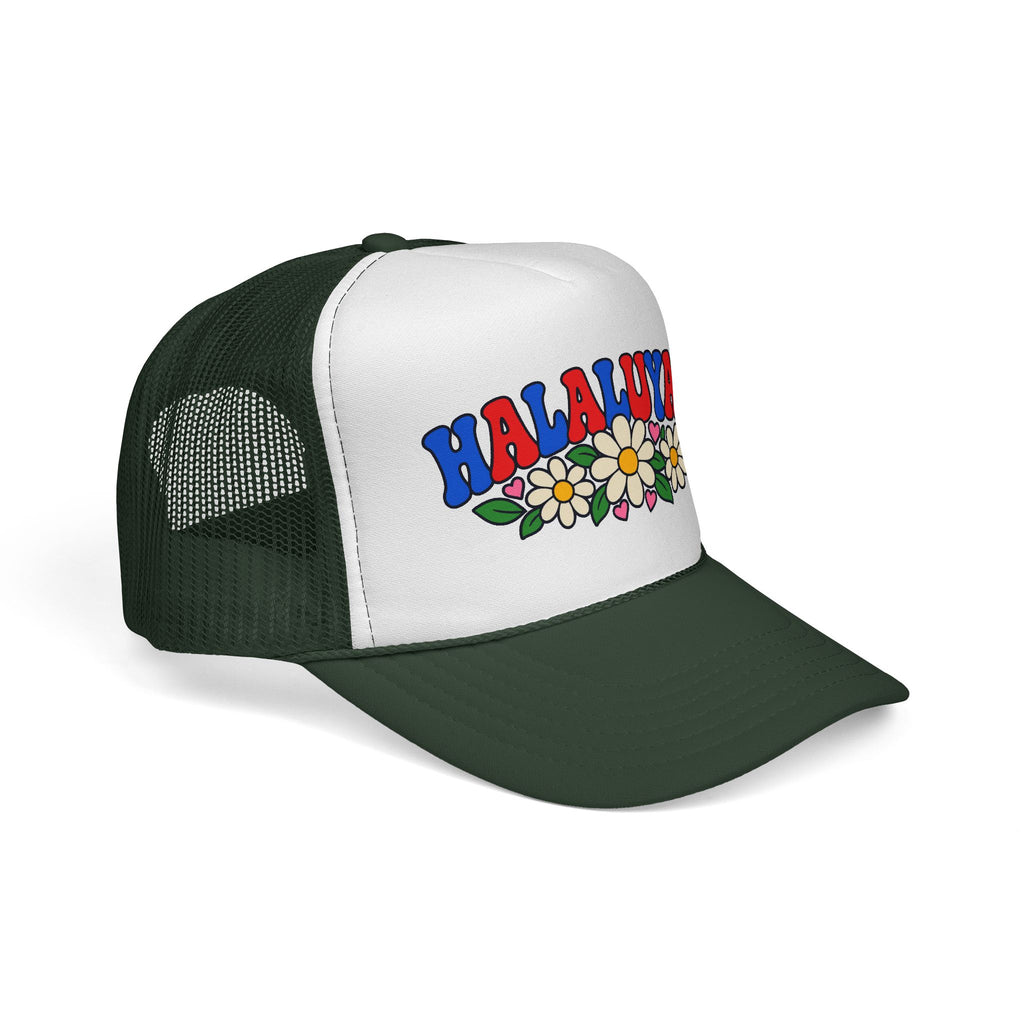 HALALUYAH! Floral Trucker Hat | Colorful Faith Cap