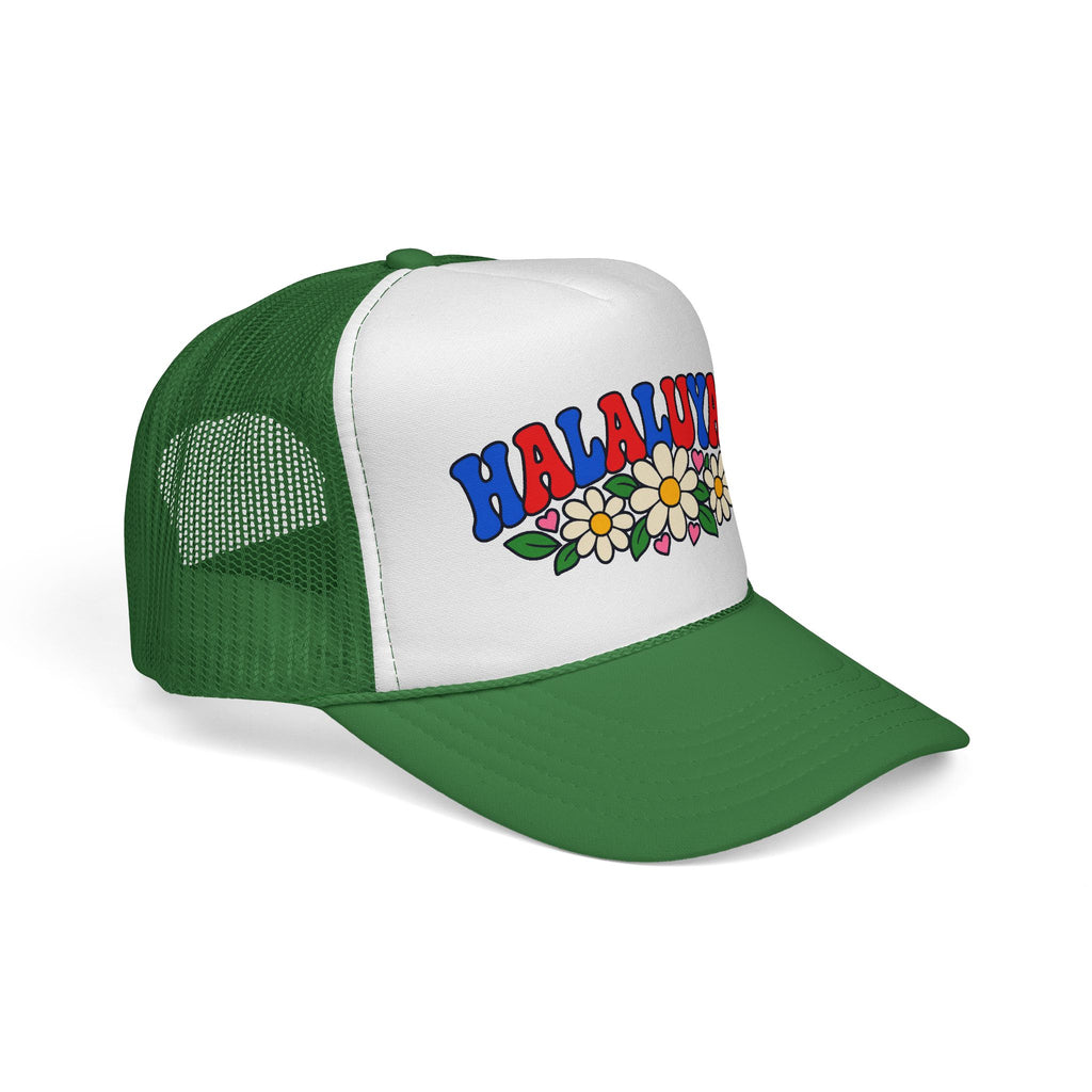 HALALUYAH! Floral Trucker Hat | Colorful Faith Cap