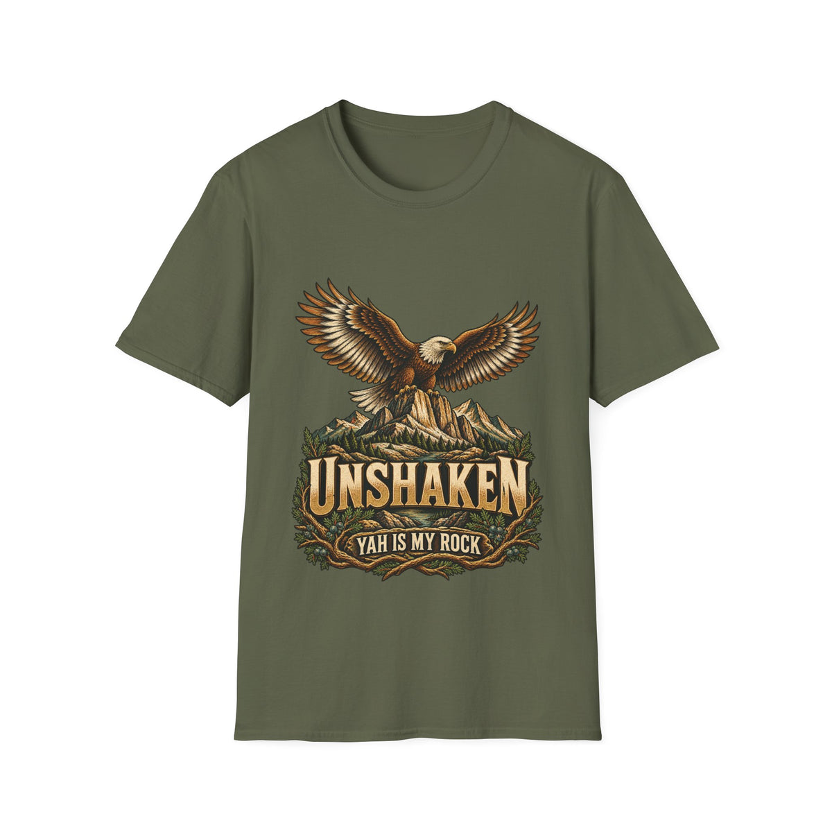 UNSHAKEN™ Faith Over Fear Graphic T-Shirt | Christian Inspirational Tee | Women’s & Men’s Unisex Softstyle Shirt | Rooted in Yah Mercantile™