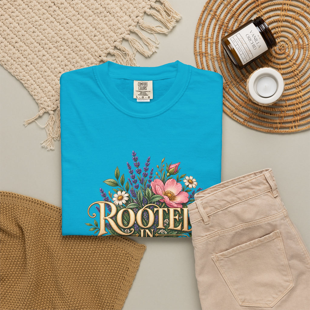 Rooted in Yah™ Women’s Faith T-Shirt | Christian Inspirational Graphic Tee | Faith Over Fear | Women’s Everyday Comfort Shirt