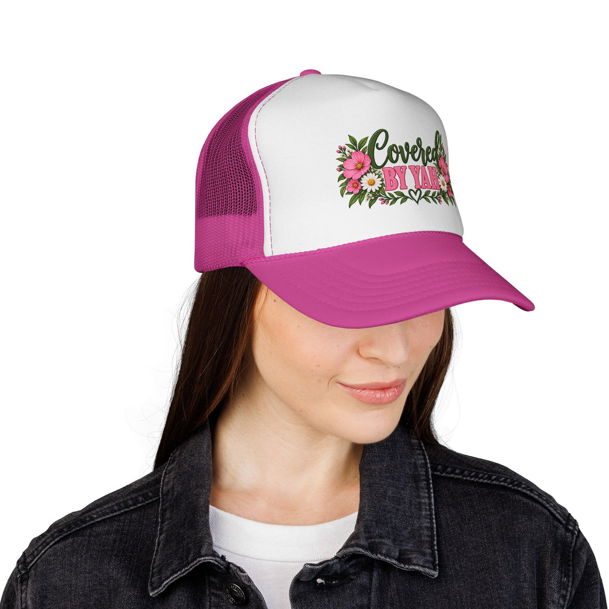 Covered by Yah™ | Women’s Faith-Inspired Embroidered Hat | Christian Inspirational Cap | Rooted in Yah Mercantile™