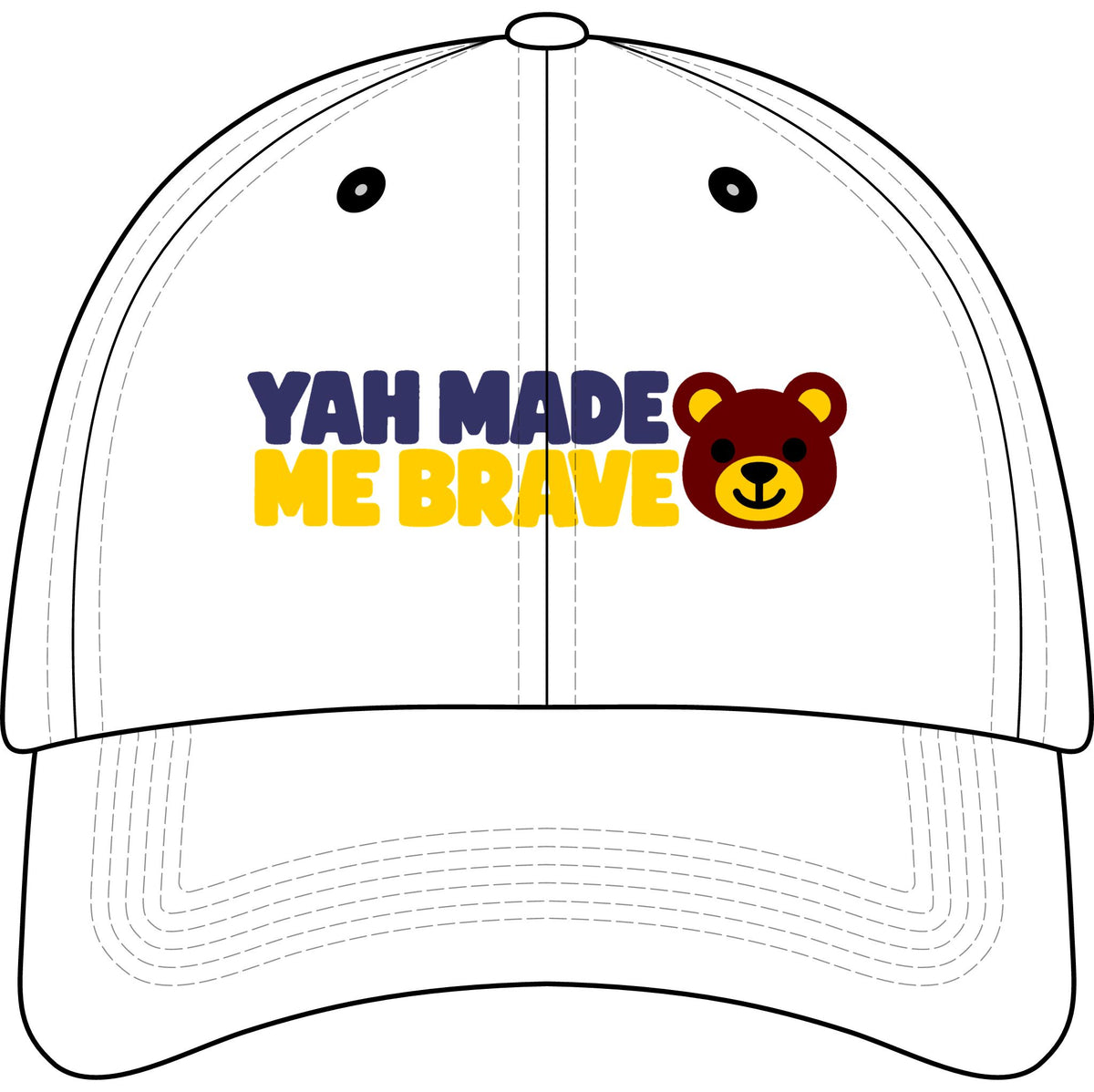 Yah Made Me Brave™ Kids Embroidered Hat | Christian Youth Baseball Cap | Faith & Courage Hat for Boys and Girls | Rooted in Yah Mercantile™