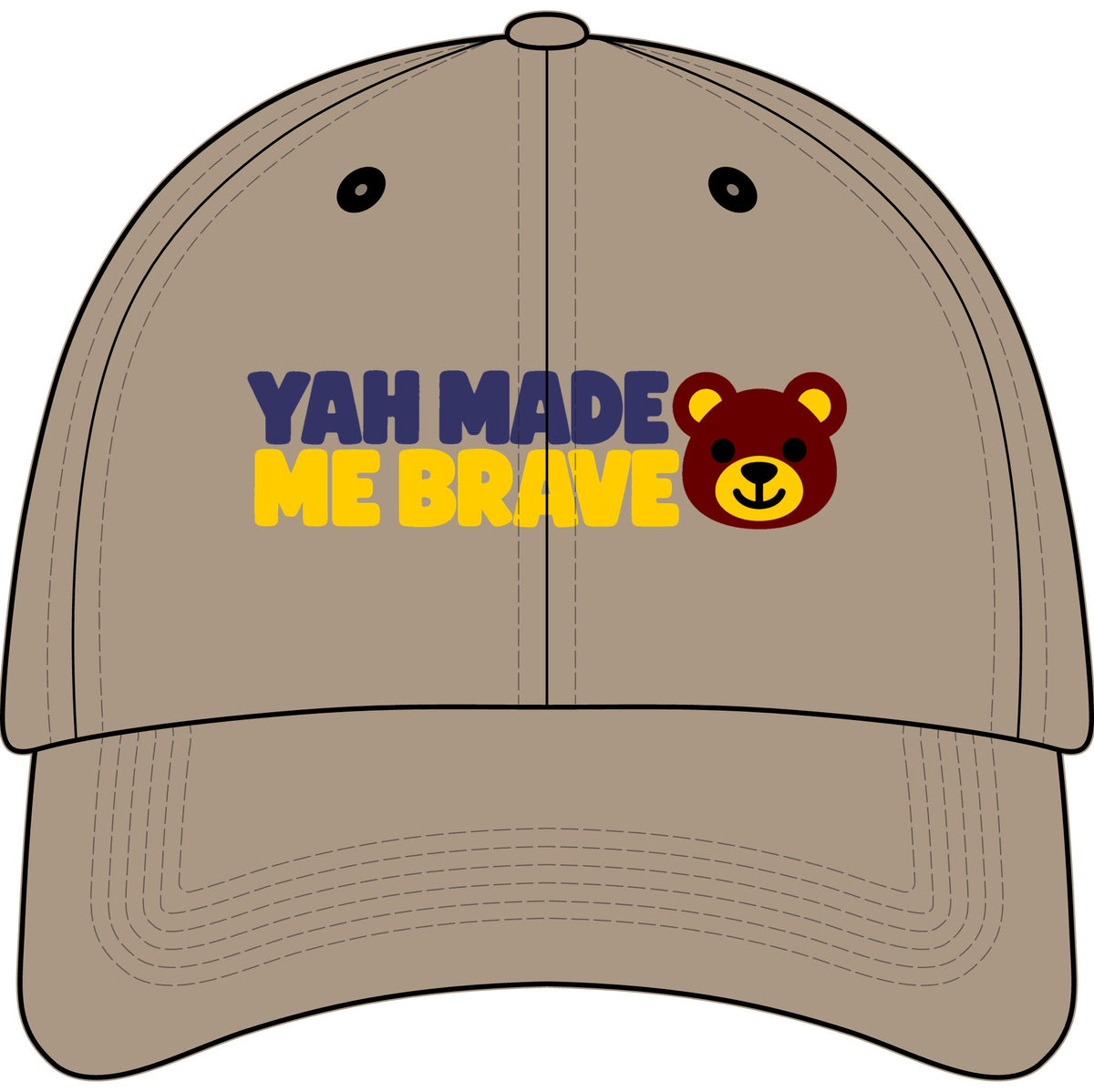 Yah Made Me Brave™ Kids Embroidered Hat | Christian Youth Baseball Cap | Faith & Courage Hat for Boys and Girls | Rooted in Yah Mercantile™