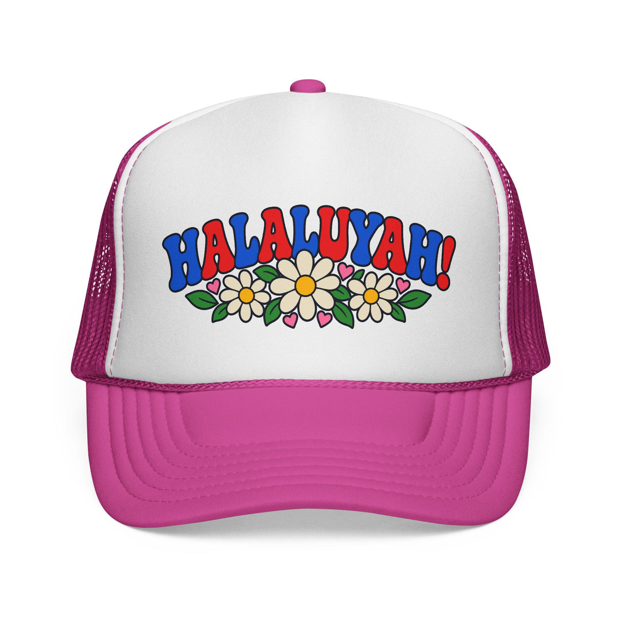 HALALUYAH! Floral Trucker Hat | Colorful Faith Cap