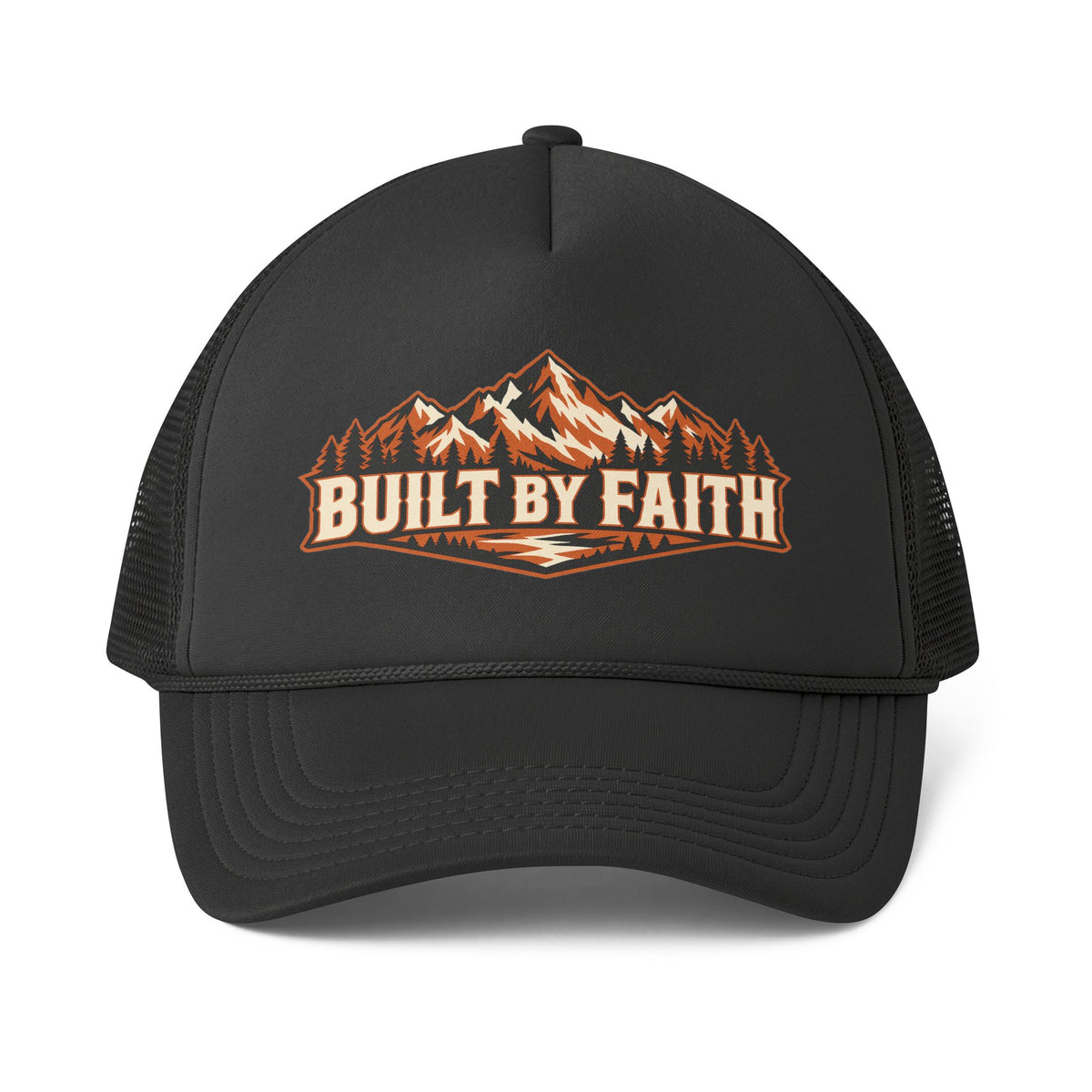 Built by Faith™ Men’s Trucker Hat | Christian Men’s Baseball Cap | Bold Faith & Strength Statement Hat | Rooted in Yah Mercantile™