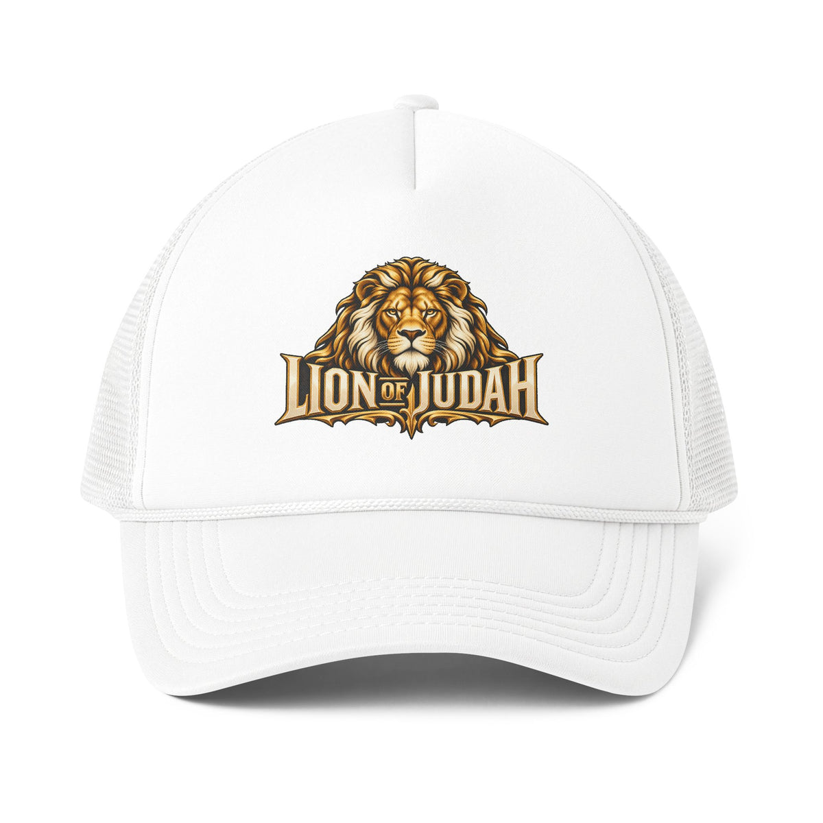 Lion of Judah™ Men’s Trucker Hat | Christian Lion Faith Cap | Bold Biblical Warrior Headwear | Rooted in Yah Mercantile™