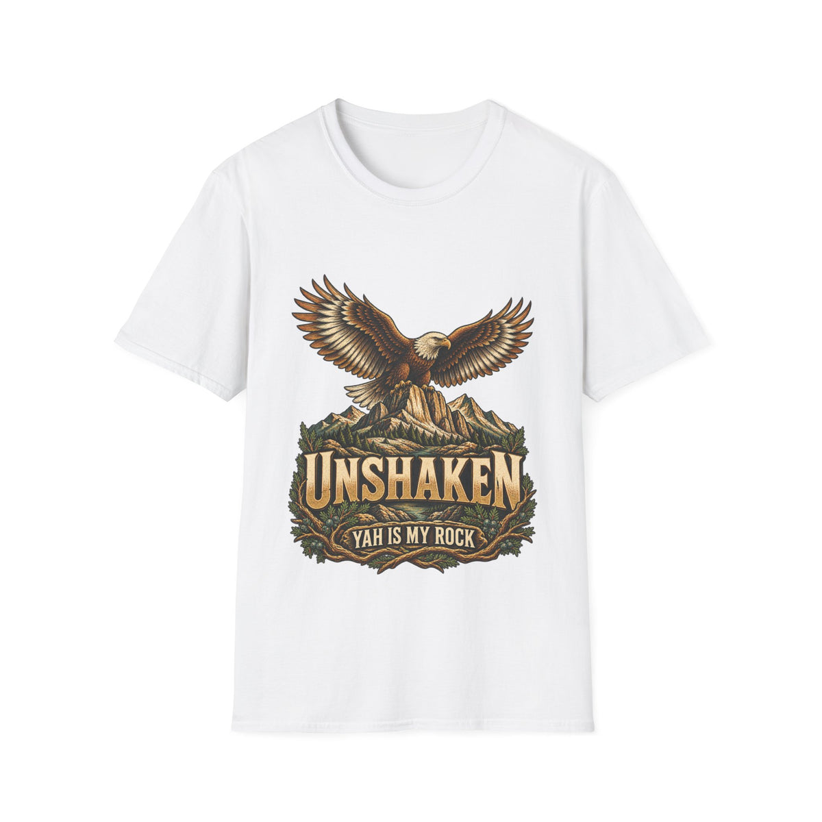 UNSHAKEN™ Faith Over Fear Graphic T-Shirt | Christian Inspirational Tee | Women’s & Men’s Unisex Softstyle Shirt | Rooted in Yah Mercantile™