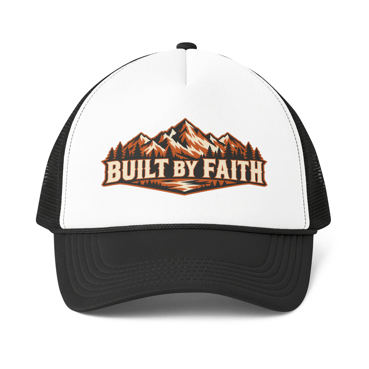 Built by Faith™ Men’s Trucker Hat | Christian Men’s Baseball Cap | Bold Faith & Strength Statement Hat | Rooted in Yah Mercantile™