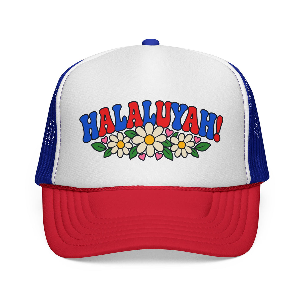 HALALUYAH! Floral Trucker Hat | Colorful Faith Cap
