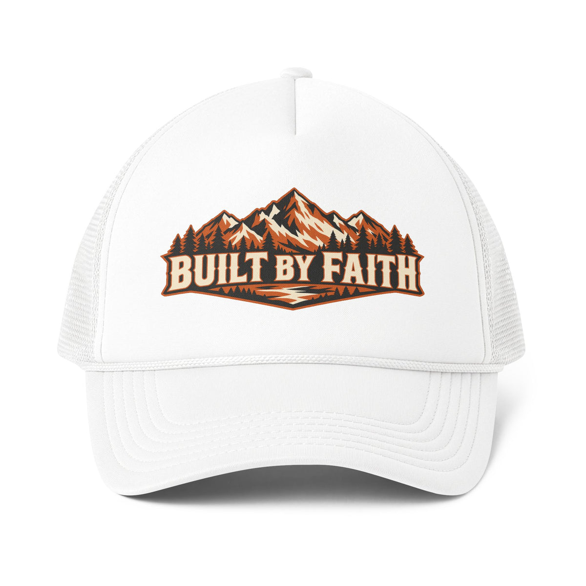 Built by Faith™ Men’s Trucker Hat | Christian Men’s Baseball Cap | Bold Faith & Strength Statement Hat | Rooted in Yah Mercantile™