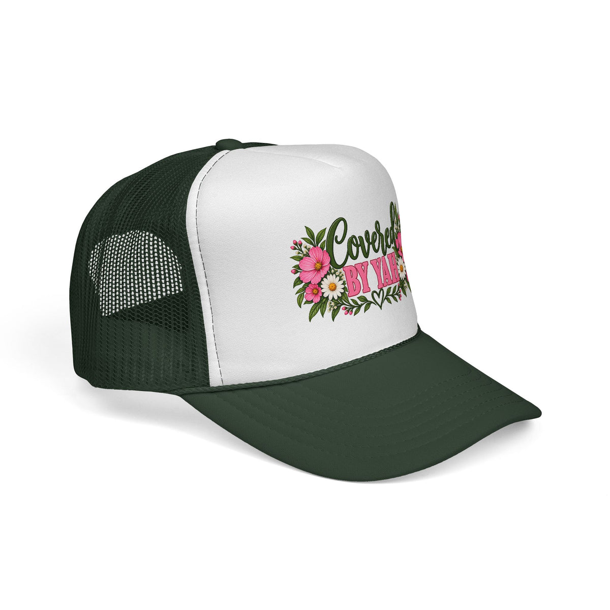 Covered by Yah™ | Women’s Faith-Inspired Embroidered Hat | Christian Inspirational Cap | Rooted in Yah Mercantile™