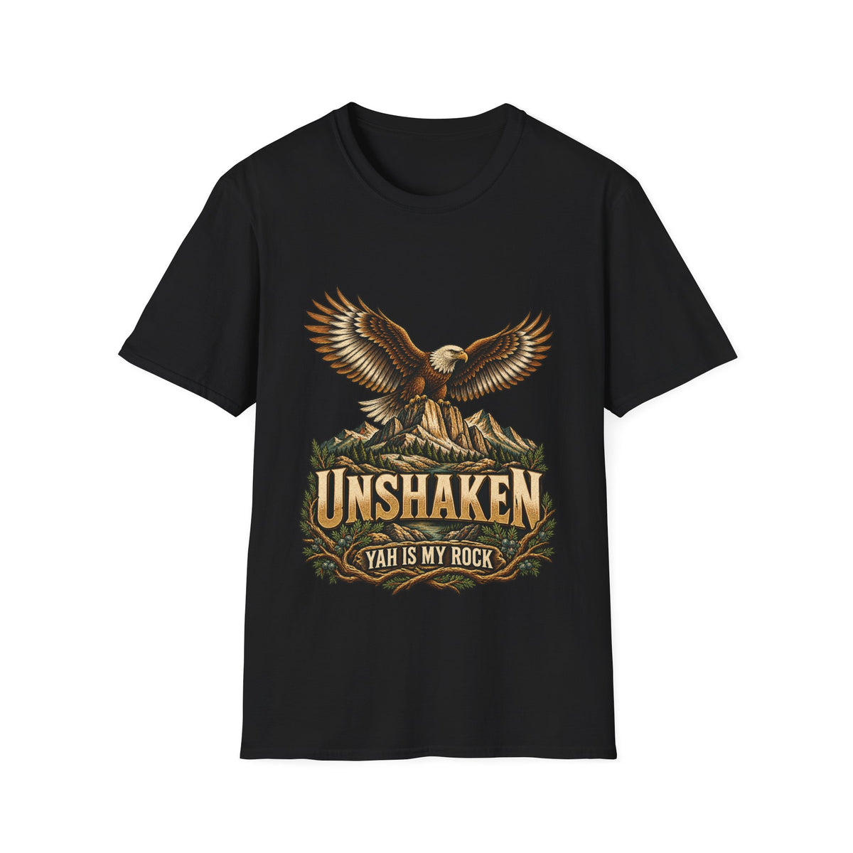 UNSHAKEN™ Faith Over Fear Graphic T-Shirt | Christian Inspirational Tee | Women’s & Men’s Unisex Softstyle Shirt | Rooted in Yah Mercantile™