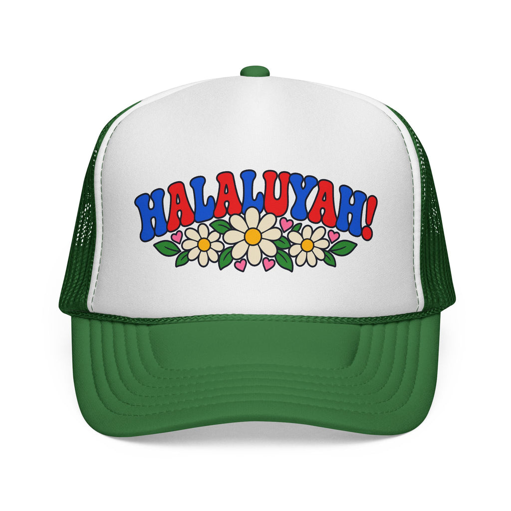HALALUYAH! Floral Trucker Hat | Colorful Faith Cap
