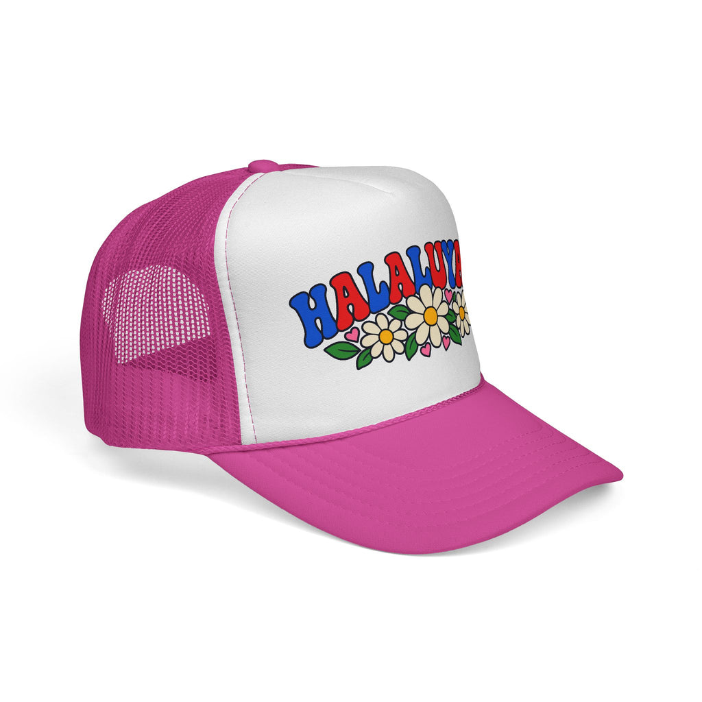 HALALUYAH! Floral Trucker Hat | Colorful Faith Cap