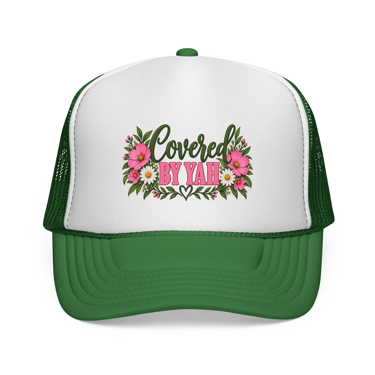 Covered by Yah™ | Women’s Faith-Inspired Embroidered Hat | Christian Inspirational Cap | Rooted in Yah Mercantile™