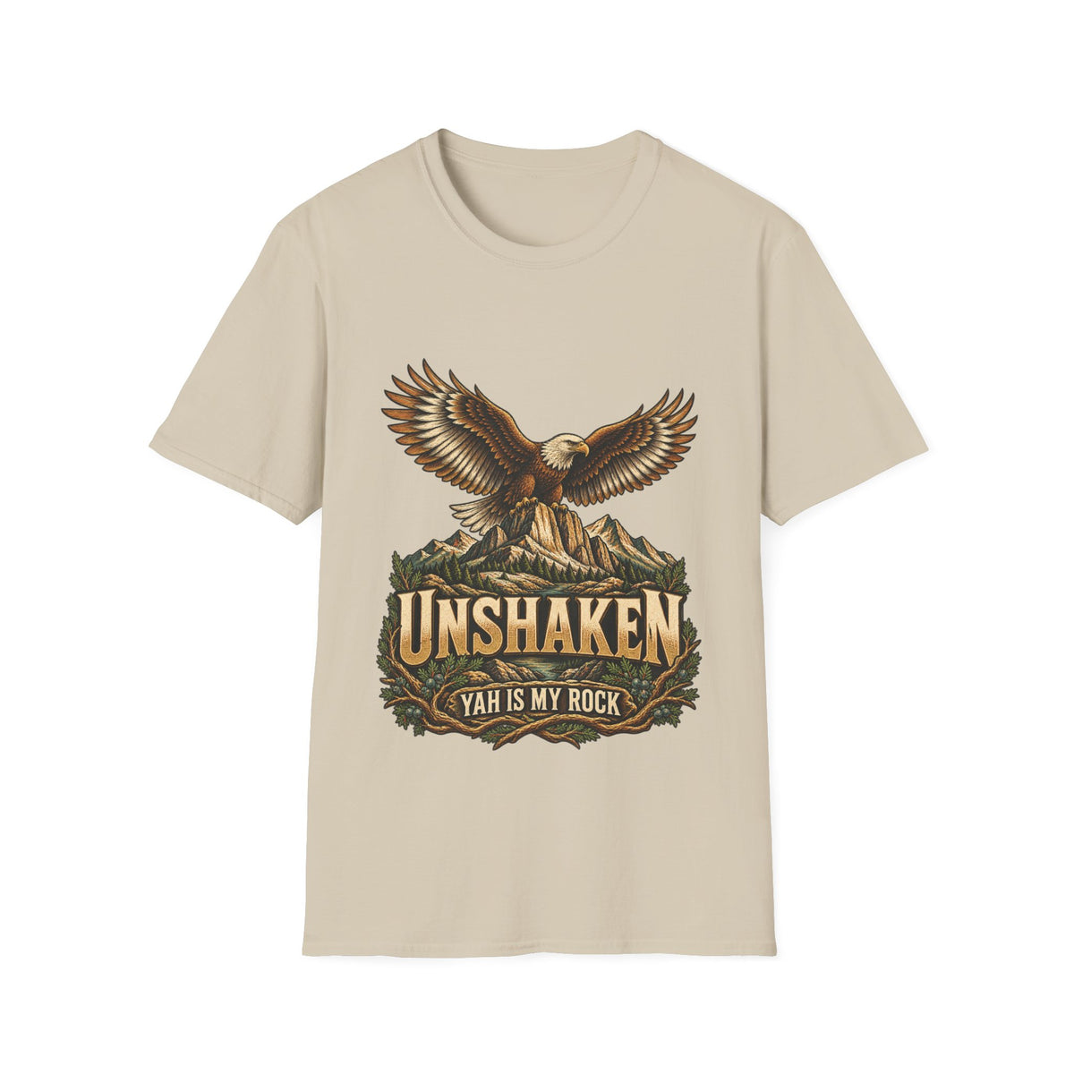 UNSHAKEN™ Faith Over Fear Graphic T-Shirt | Christian Inspirational Tee | Women’s & Men’s Unisex Softstyle Shirt | Rooted in Yah Mercantile™