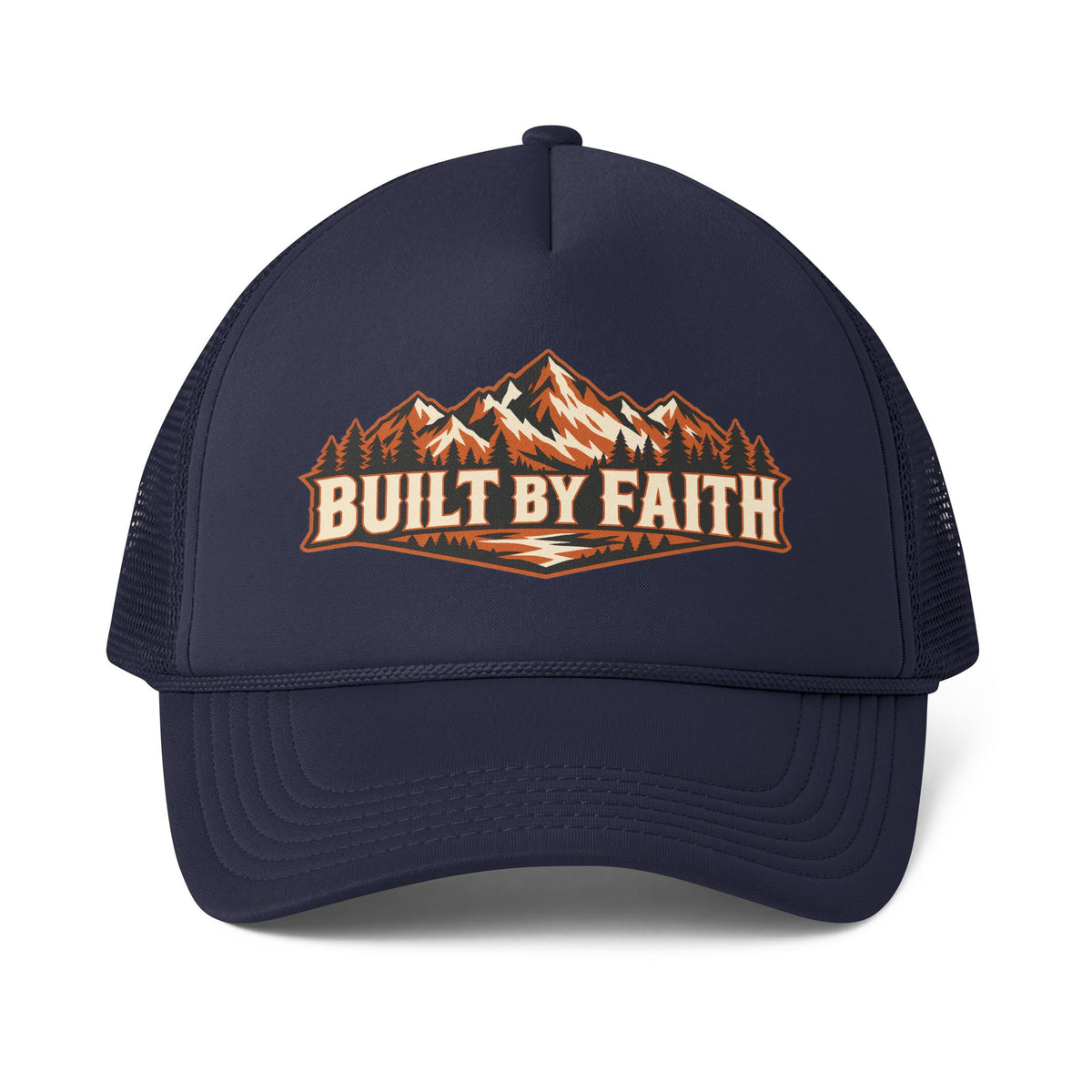 Built by Faith™ Men’s Trucker Hat | Christian Men’s Baseball Cap | Bold Faith & Strength Statement Hat | Rooted in Yah Mercantile™