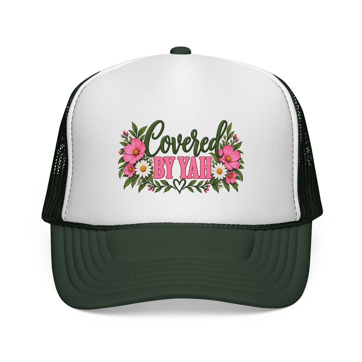 Covered by Yah™ | Women’s Faith-Inspired Embroidered Hat | Christian Inspirational Cap | Rooted in Yah Mercantile™