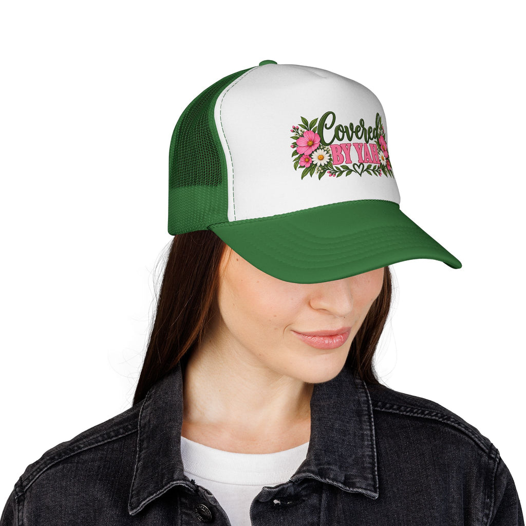 Covered by Yah™ | Women’s Faith-Inspired Embroidered Hat | Christian Inspirational Cap | Rooted in Yah Mercantile™