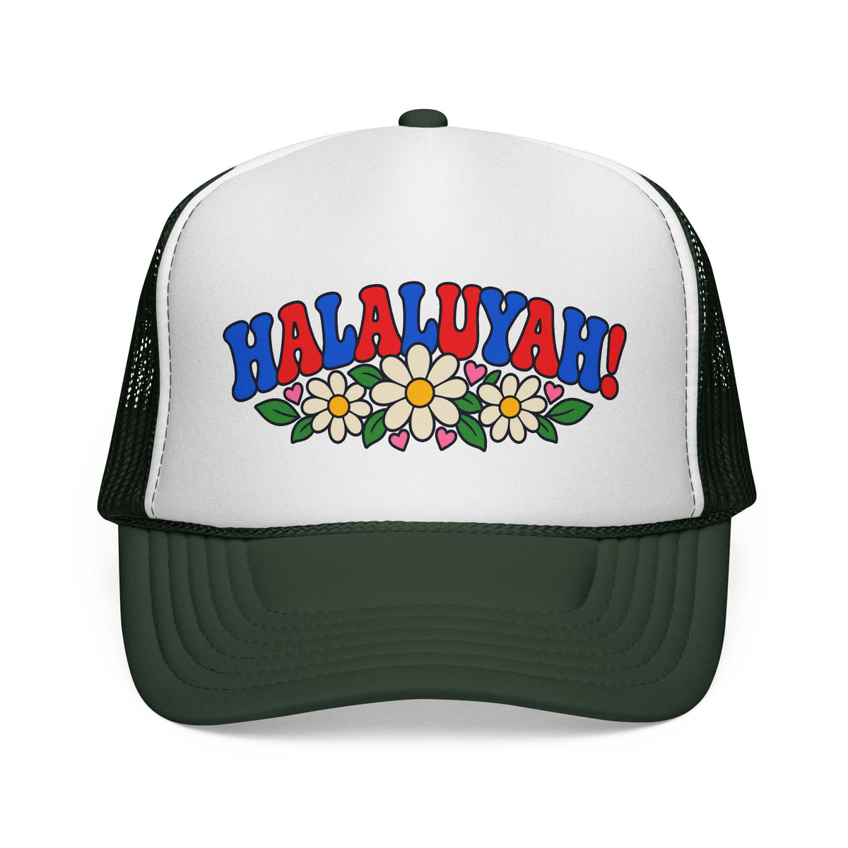 HALALUYAH! Floral Trucker Hat | Colorful Faith Cap