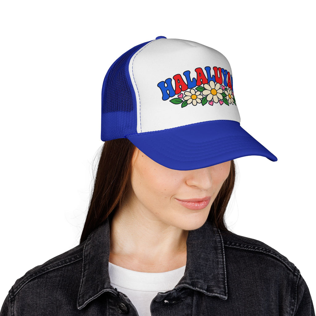 HALALUYAH! Floral Trucker Hat | Colorful Faith Cap